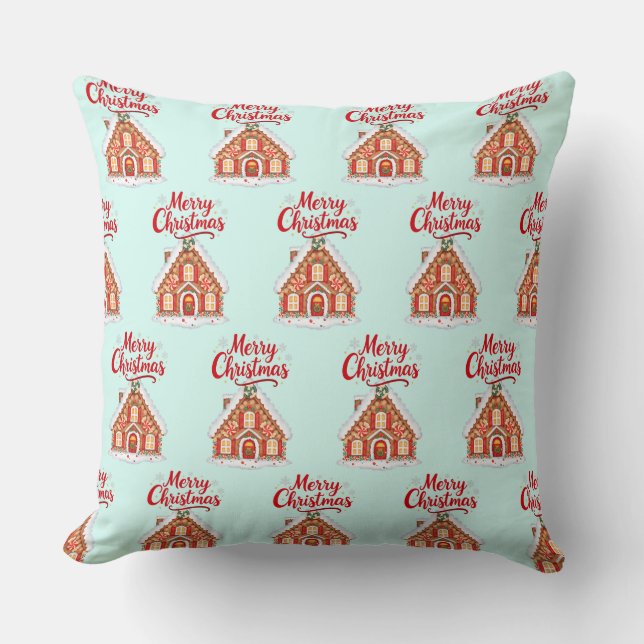Coussin 2026 Christmas House Throw Pillow 20x20 (Recto)