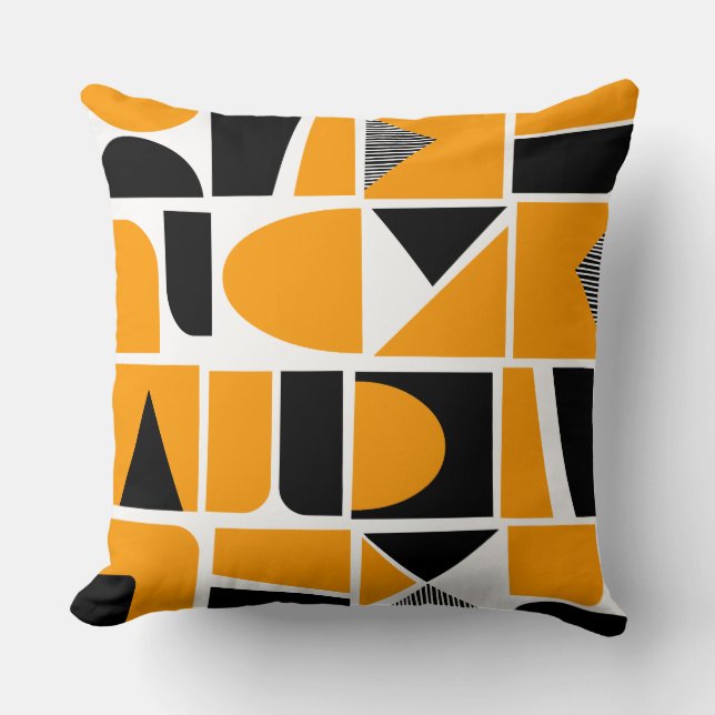 Coussin 230616 - Orange Jaune et Noir. (Recto)