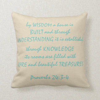 Coussin 24:3 de proverbes - carreau 16" du polyester 4 x