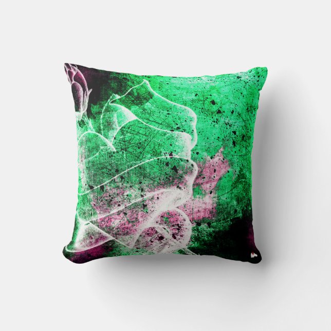 Coussin #2 Coeur avec rose et boucle (Recto)