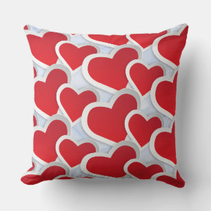 Coussin 2 Coeurs rouges Répétant le Motif mou
