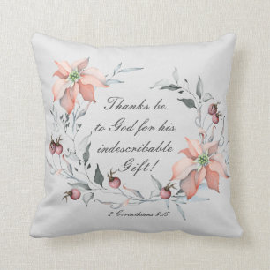 Coussin 2 Corinthiens 9:15 Merci à Dieu, Noël