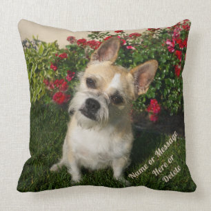 Coussin 2 photos, texte sur 20x20 ont personnalisé des