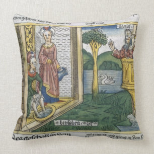 Coussin 2 Samuel 11 1-5 David voit Bathsheba se baigner,