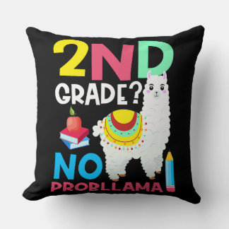 Coussin 2e année pas de problème lama humour professeur de