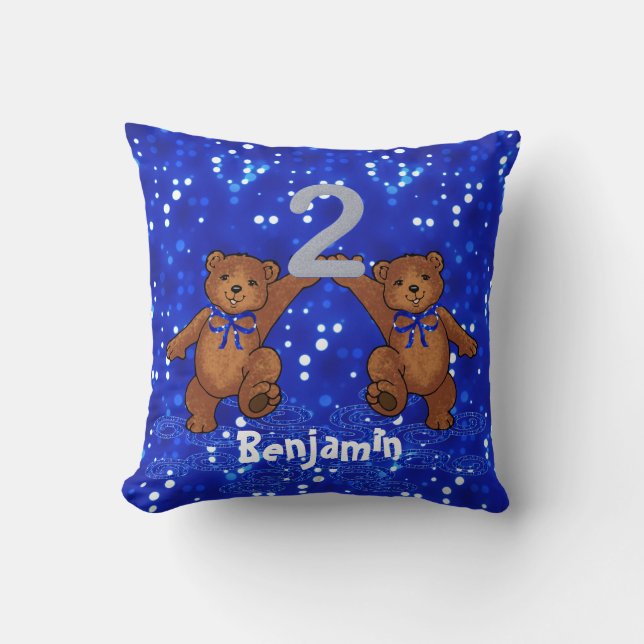 Coussin 2ème Nounours d'anniversaire (Recto)