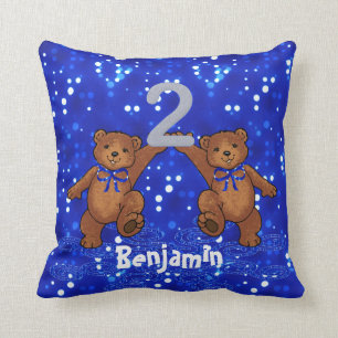 Coussin 2ème Nounours d'anniversaire