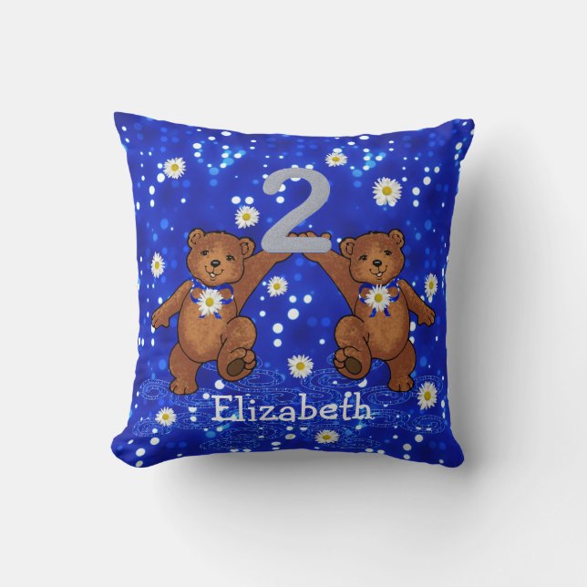 Coussin 2ème Nounours d'anniversaire (Recto)