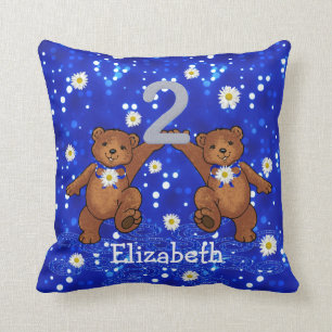 Coussin 2ème Nounours d'anniversaire