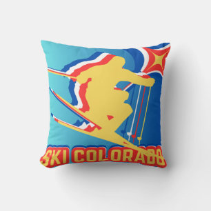 Coussin 300 jours de soleil ! Ski Colorado Jeu d'oreiller
