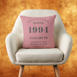 Coussin 30e Anniversaire Né 1994 Aimé Ajouter Votre Nom Ro