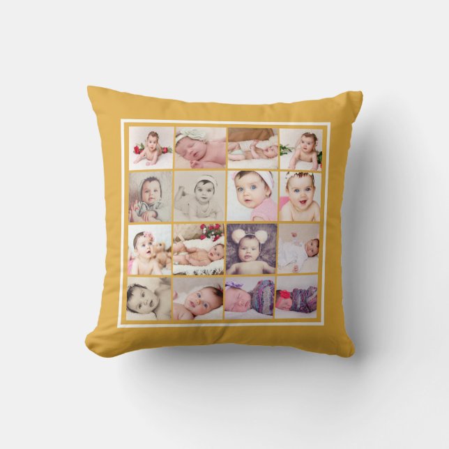 Coussin 32 Photo Collage unique personnalisée (Recto)