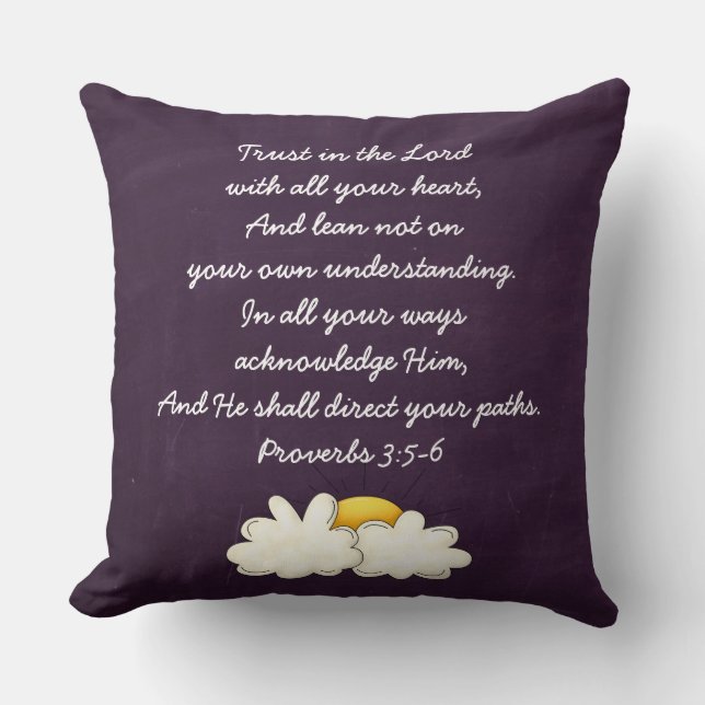 Coussin 3:5 de proverbes - cadeau chrétien fait sur (Recto)