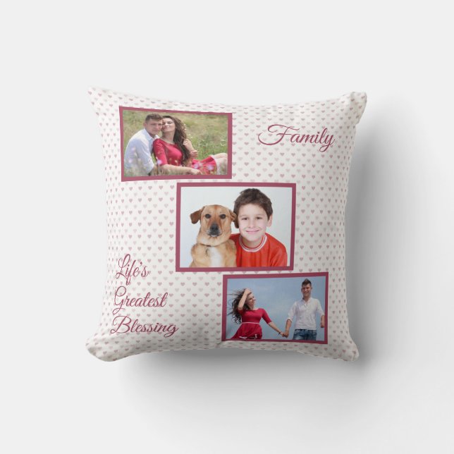 Coussin 3 Photos - La plus grande bénédiction de la vie -  (Recto)