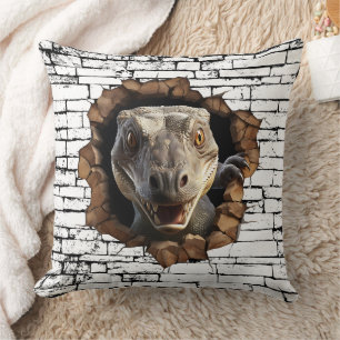 Coussin 3D Iguana Wall Break Art - Safari réaliste