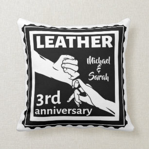 Coussin 3ème anniversaire du Mariage tenant la main tradit