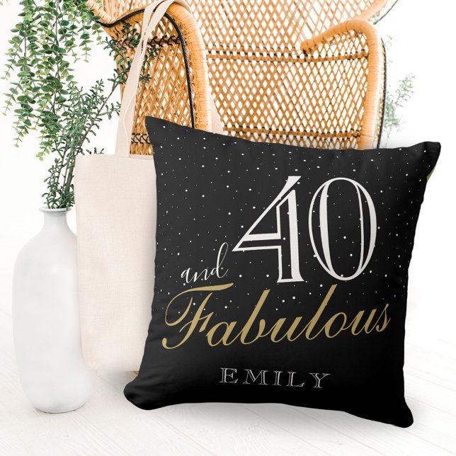 Coussin 40 et fabuleux Elegant Black 40e anniversaire (Créateur téléchargé)