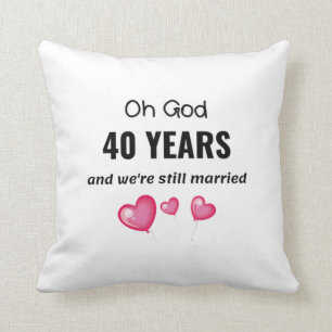 Coussin 40e anniversaire de Mariage Dons amusants pour lui