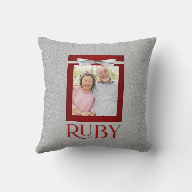 Coussin 40th Ruby Wedding Annivsersary Photo (Verso)