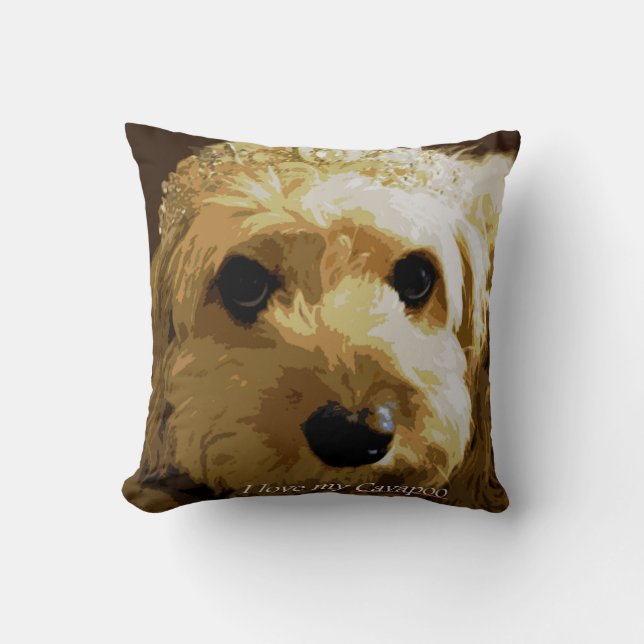 Coussin 41 cm X 41 cm d'art de Cavapoo ou de (Recto)