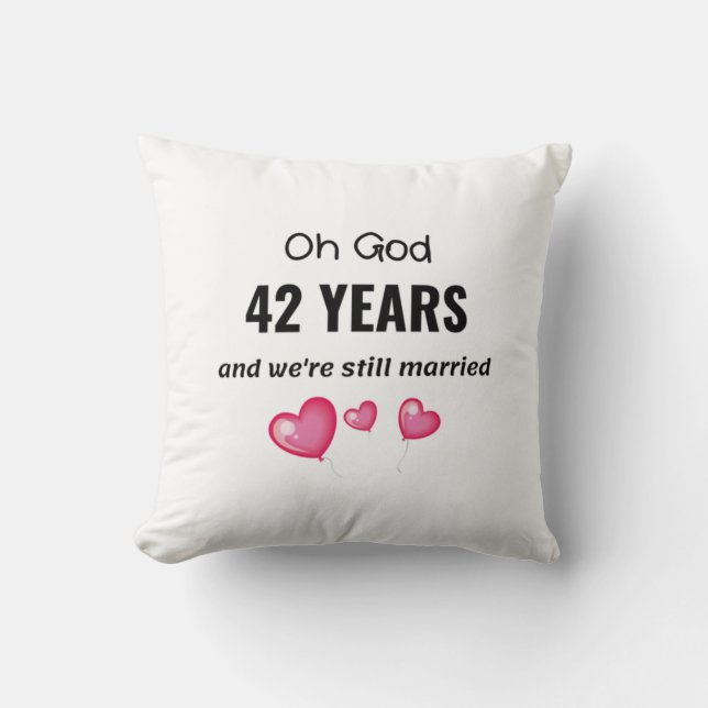 Coussin 42e anniversaire de Mariage Dons amusants pour lui (Recto)