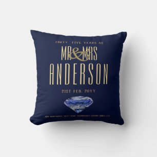 Coussin 45e Sapphire Mariage Anniversaire cadeau moderne