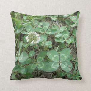 Coussin 4 carreaux chanceux de vert de shamrock de trèfle