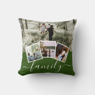 Coussin 4 Famille de collages photo personnalisée