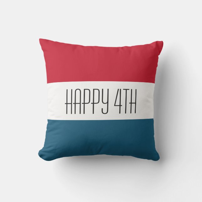 Coussin 4 juillet Rouge Blanc Bleu Bleu Bleu Blancs Patrio (Recto)