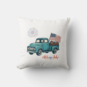 Coussin 4 juillet rustique/vintage
