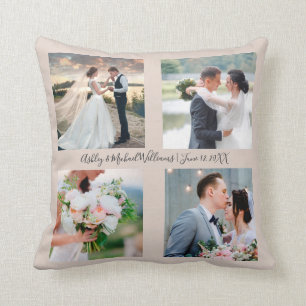 Coussin 4 Nom photo Date Photo Collage Mariage Keepsaké