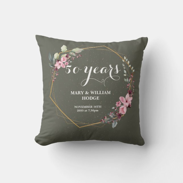 Coussin "50 ans de l'éternité : un anniversaire à retenir" (Recto)
