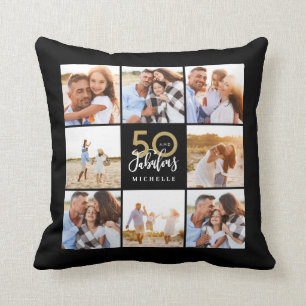 Coussin 50 ans et fabuleux anniversaire de la photo en or 