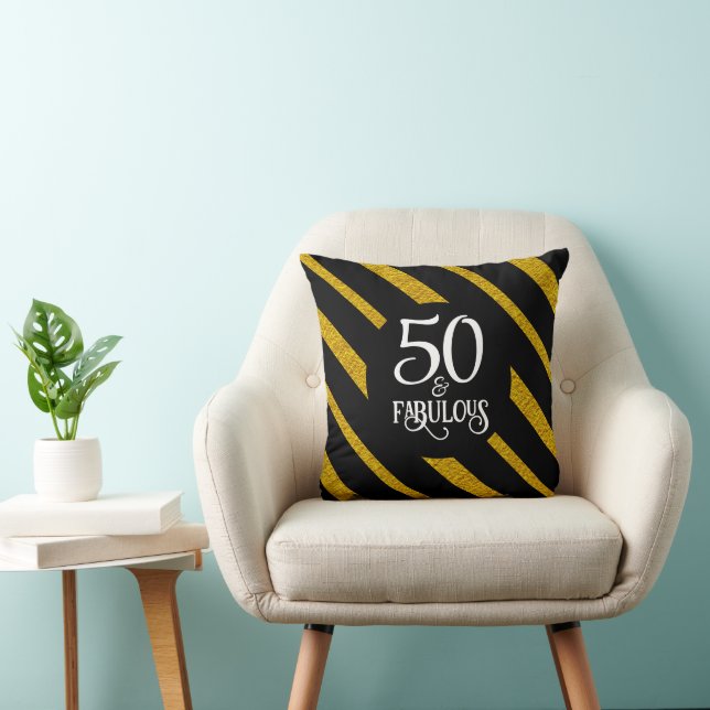 Coussin 50 et fabuleux Sac fourre-tout noir et or (Chaise)