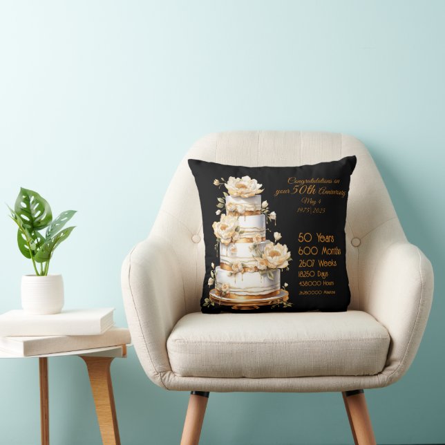 Coussin 50e anniversaire de Mariage d'or (Chaise)