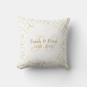 Coussin 50e anniversaire de Mariage Gold Dust Confetti