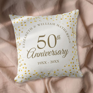 Coussin 50e anniversaire du Mariage Coeurs d'or