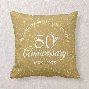 Coussin 50e Anniversaire Golden Hearts