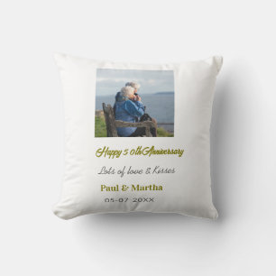 Coussin 50e anniversaire joyeux ajouter nom date photo mod