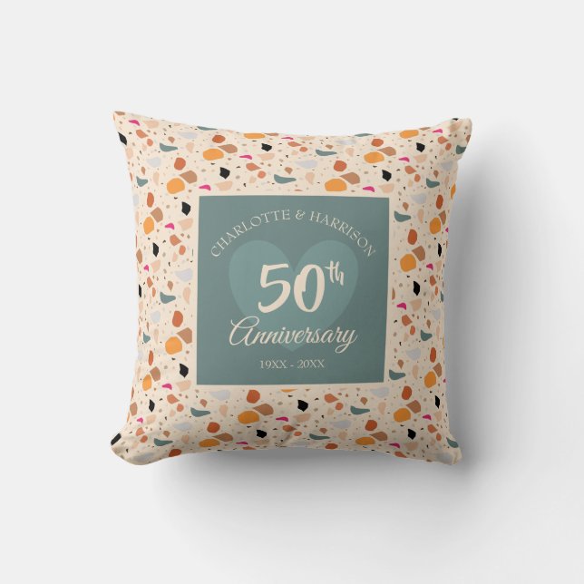 Coussin 50e Anniversaire Moderne Retro Jeu d'oreiller (Recto)