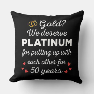 Coussin 50ème anniversaire de Mariage I - Gold Funny Coupl