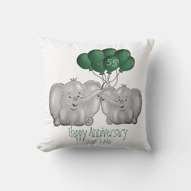 Coussin 55e anniversaire de l'mariage émeraude (Recto)