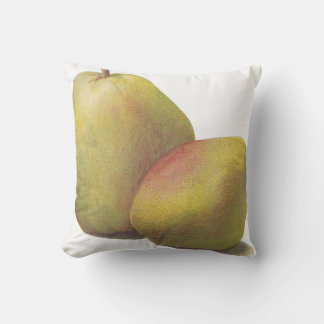 Coussin 5 poires vintages illustrées