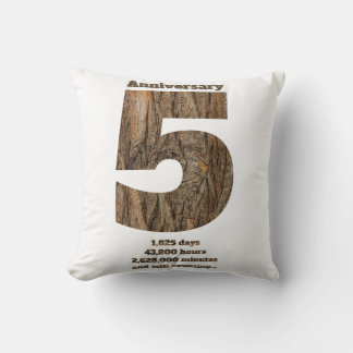 Coussin 5 Year Anniversary - Wood Anniversary Milestone