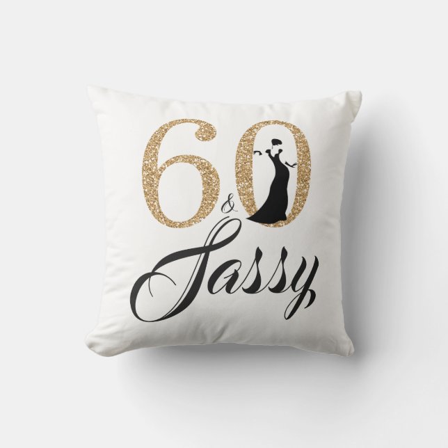 Coussin 60 et soixantième cadeau d'anniversaire de (Recto)
