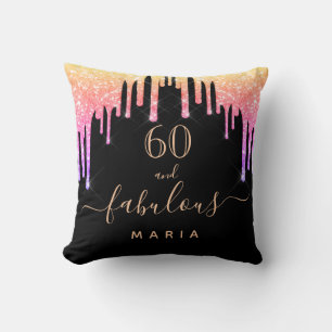 Coussin 60 fabuleuse parties scintillant d'anniversaire no