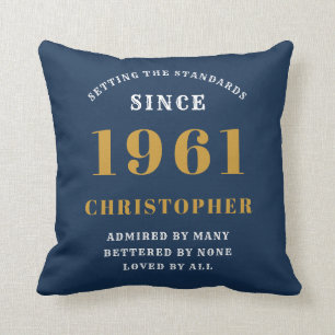 Coussin 60e anniversaire 1961 Blue Gold Hommes personnalis