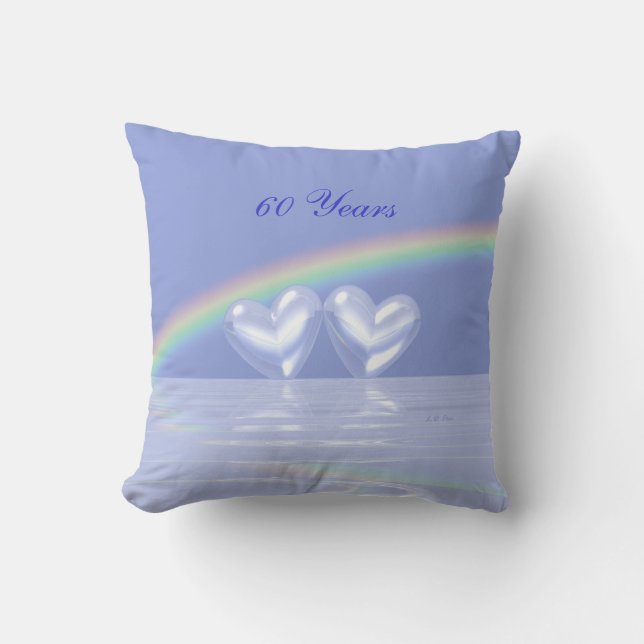 Coussin 60e anniversaire Coeurs de diamants (Recto)