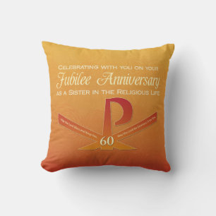 Coussin 60e anniversaire de jubilé Nun Pax Cross, Orange