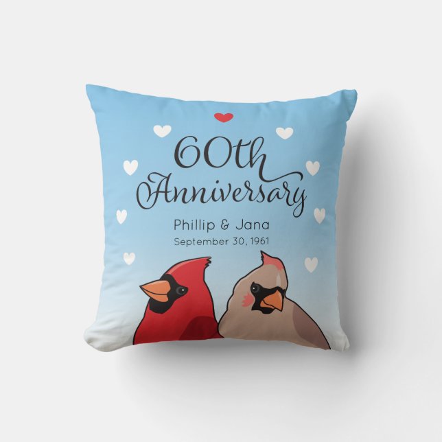 Coussin 60e anniversaire de Mariage, cérémonie cardinale (Recto)